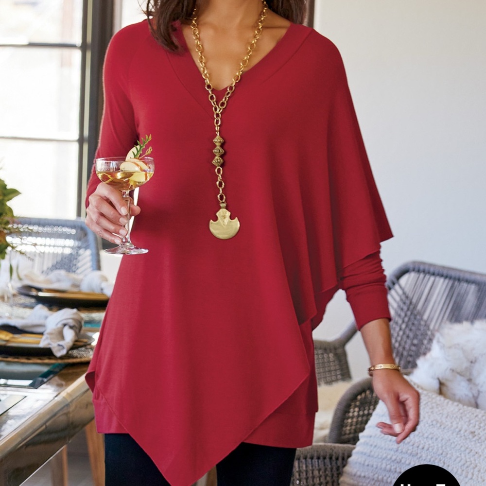 Amazing lavender Soft Surroundings asymmetrical layering tunic EUC - Picture 13 of 14